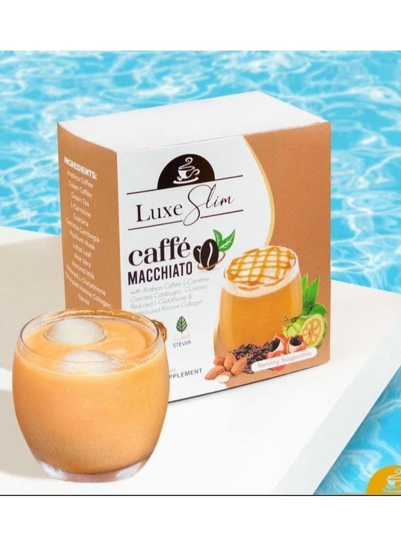 Luxe Slim Caffe Macchiato Premium coffee with marine collagen and glutathione for slimming 