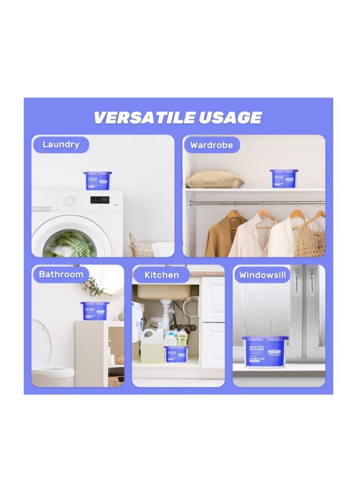 CLEVAST Moisture Absorbers Boxes 6 Pack, Dehumidifier Boxes for Closet, Unscented Hanging Humidity Absorber in Wardrobes, Bedrooms, Bathrooms(280g/pack) - Image 5