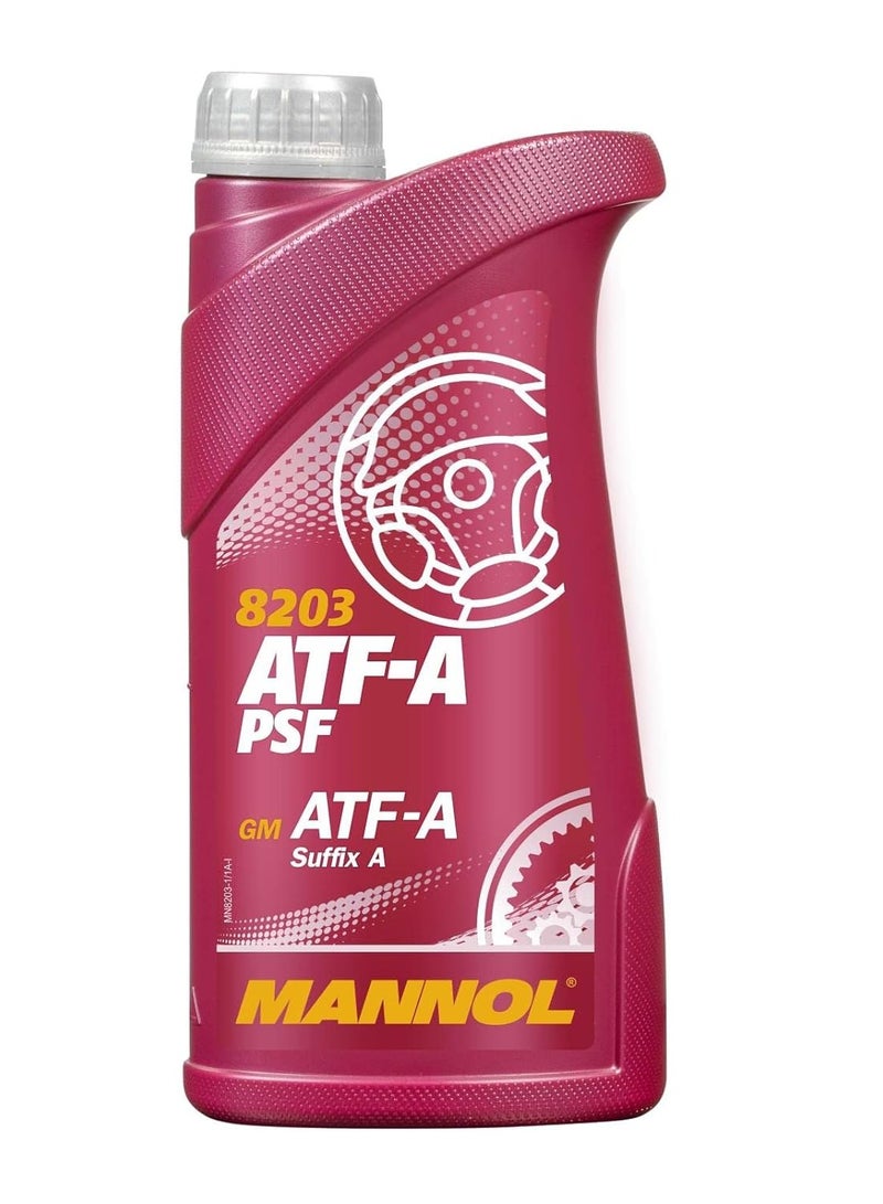 MANNOL زيت معدني عالمي MANNOL GERMAN ATF-A PSF لجميع المواسم لأنظمة توجيه القوة، وناقلات الحركة الأوتوماتيكية من الأجيال القديمة، لجميع أنواع المركبات. مصمم وفقًا لمتطلبات GM. (1 لتر) - Image 1