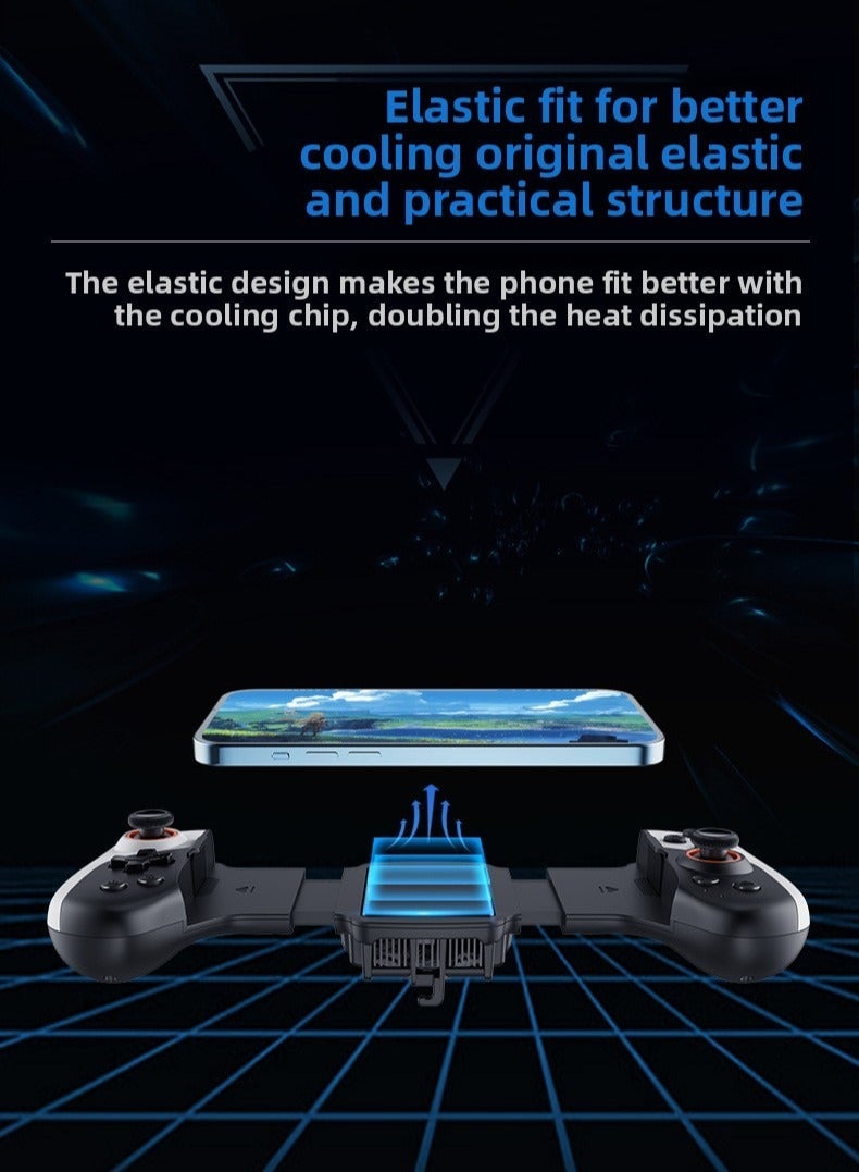 JK02 5-in-1 Wireless & Wired Cooling Game Controller with Turbo, Gyroscope, Macro, Cooler Fan – Compatible with Android Phones, Tablets, iOS Devices (for iPhone/iPad), Switch & PC - Image 5