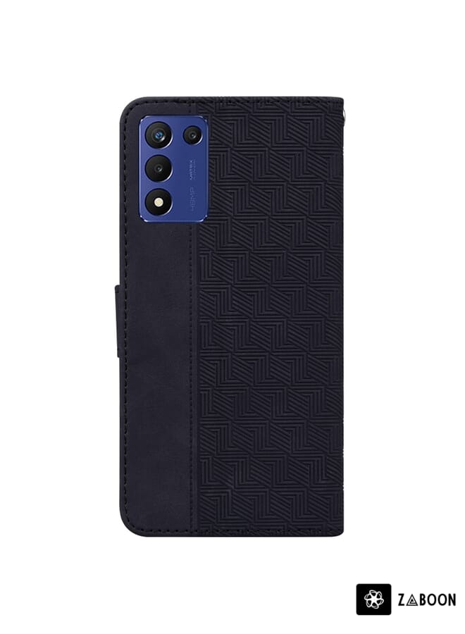 Zaboon Protective Case For Realme Q3S / Q3T / 9 SE / 9 5G Speed Geometric Embossed Leather - Image 3