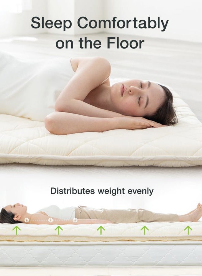 FULI Japanese Traditional Shiki Futon (shikibuton) High Grade Floor Mattress, Twin XL. Made in Japan - Image 5