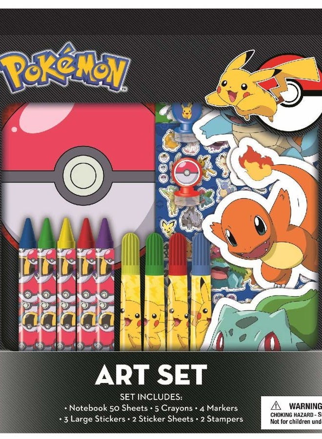 Innovative Designs Pokemon Kids Coloring Art Set with Stickers and Stampers - Image 1