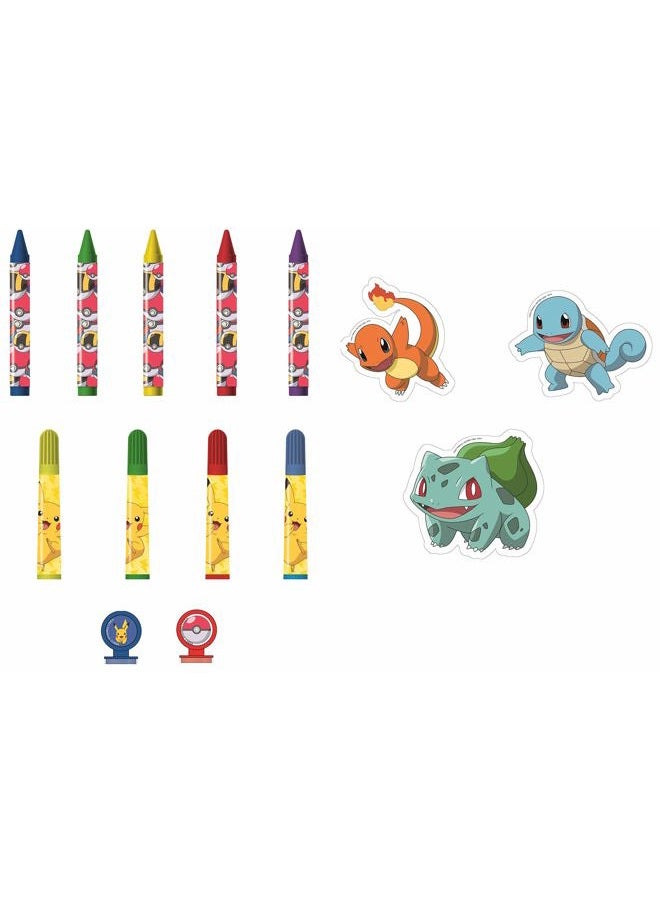 Innovative Designs Pokemon Kids Coloring Art Set with Stickers and Stampers - Image 2