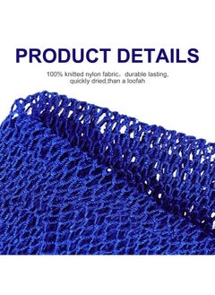 Patelai 2 Pieces African Bathing Sponge African Exfoliating Net Long Net Bath Sponge Shower Body Scrubber Back Scrubber Skin Smoother for Daily Use or Stocking Stuffer (Blue, Black)  - Image 2