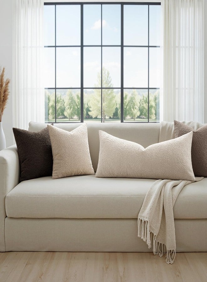 ميولي غطاء وسادة مزخرف من قماش البوكليه البيج من MIULEE، عبوة من قطعة واحدة، مقاس 14 × 36 بوصة، غطاء وسادة مزخرف للأريكة، غطاء وسادة ناعم ذو ملمس مميز، مناسب للوسائد والكراسي والأرائك وغرف النوم والمعيشة وديكور المنزل - Image 5