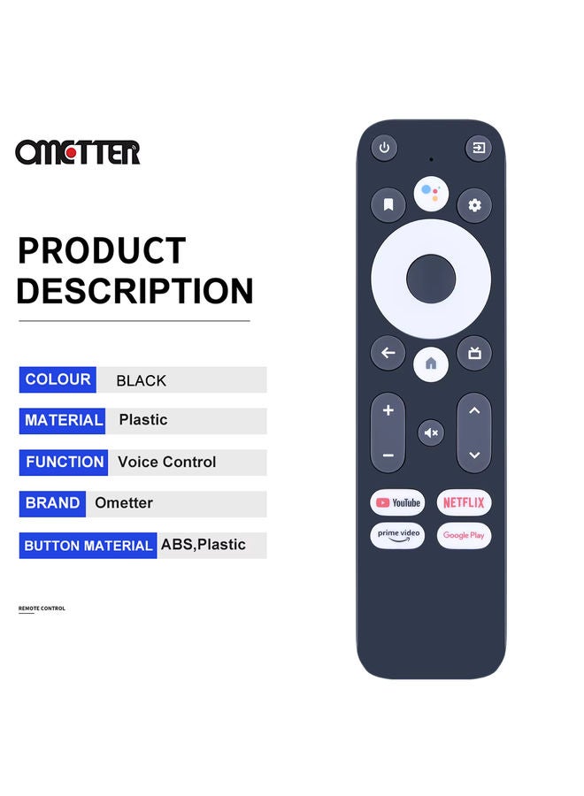 OMETTER New Voice Remote Control for Mecool KM2 4K Certified Android TV Box Google G10 YAY GO BOX Leyf EKO