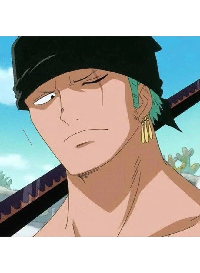 جمورو أقراط زورو قطعة واحدة، أقراط أنيمي ذهبية أقراط تنكرية (أذن مثقوبة) - Image 3