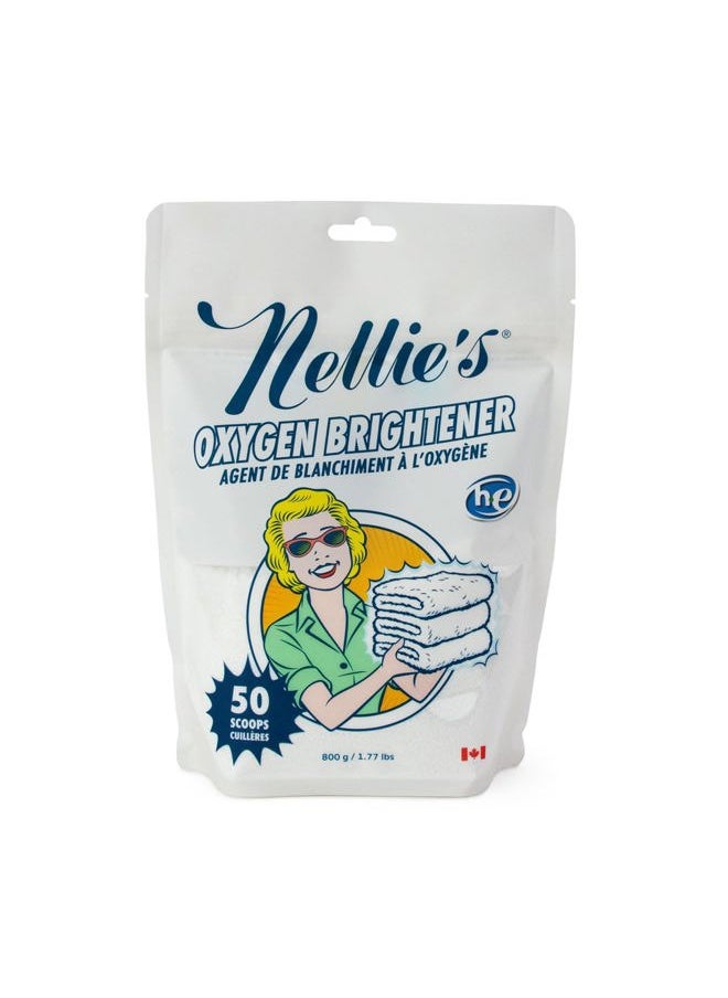 Nellie's Oxygen Brightener Powder Pouch, 50 Scoops- Removes Tough Stains, Dirt and Grime  - Image 1