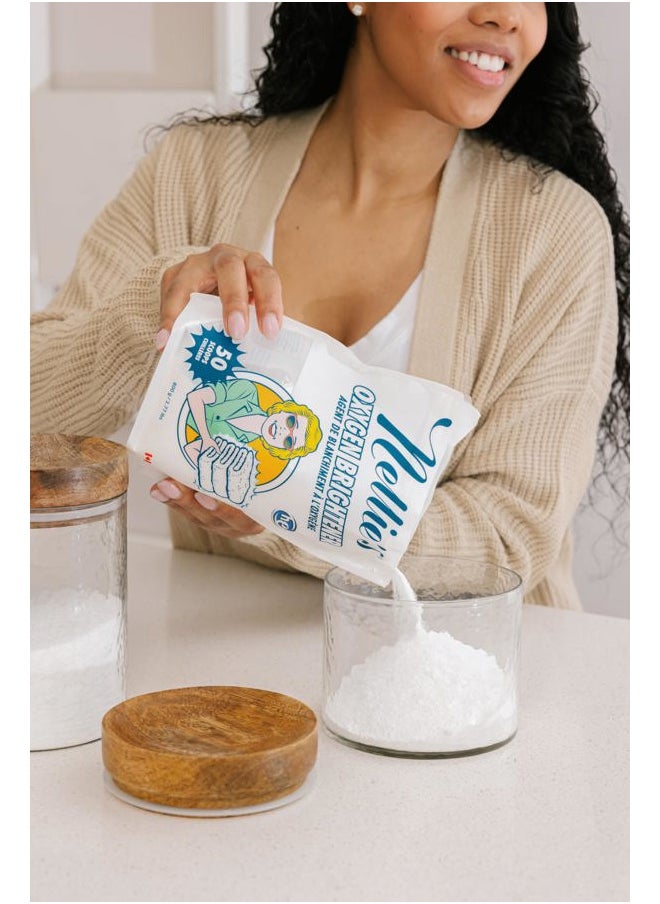 Nellie's Oxygen Brightener Powder Pouch, 50 Scoops- Removes Tough Stains, Dirt and Grime  - Image 3