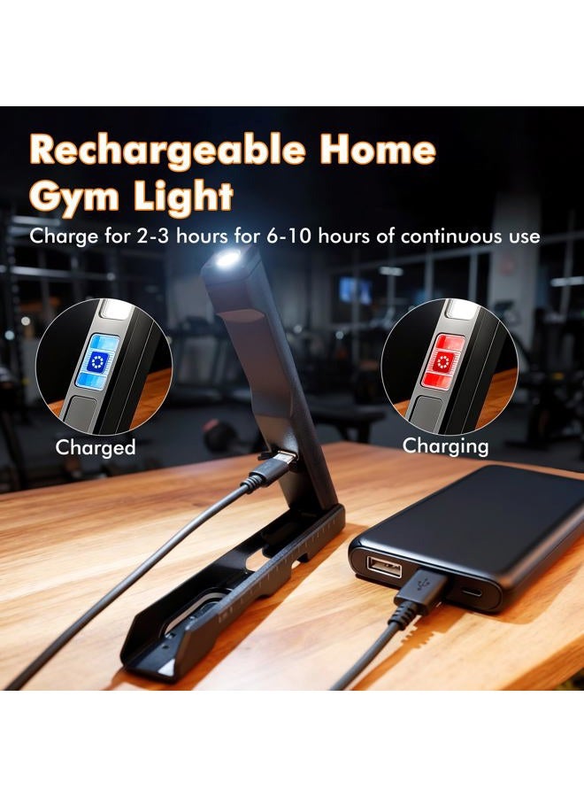 Guankai Gym Lamp for Posing, Rechargeable Home Gym Lighting, Magnetic Led Work Light with 180° Rotate Foldable, Mini Camping Lights Samll Lamps with Hang Hook for Bodybuilding - Image 4