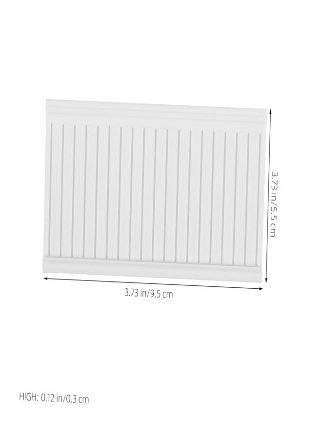 VICASKY 5pcs Miniature Dollhouse Furniture Wainscoting 1 12 Scale Mini Paneling Model Doll House Accessories Self-Adhesive Wall Cladding for Dollhouse Trim White 3.74 X 2.16 X 0.59 Inch - Image 2