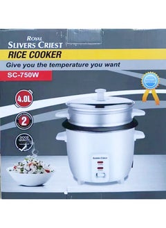 SILVER CREST Silver crest Basic Rice Cooker with Food Steamer | Glass Lid | Non-Stick | Cool-Touch | Paddle and Cup Included (20-CUP, White)  - Image 1