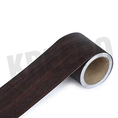 KREEPO Waterproof Waist Line Wall Sticker Self Adhesive Baseboard Wallpaper Border Roll Decals Home Decor Film (Size 4Inch x 10m) (Wood-7) - Image 2