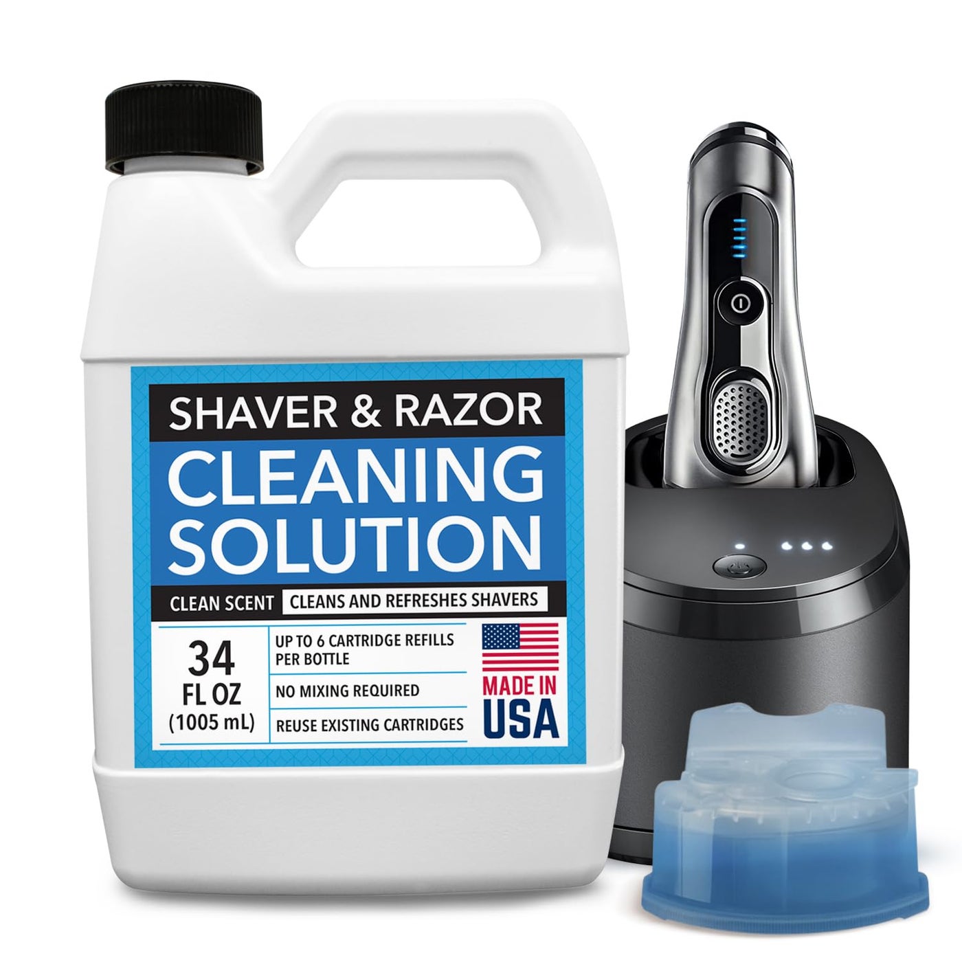 IMPRESA Electric Shaver Cleaning Solution for Braun Clean & Renew Refill Cartridges, All Series Solution for Braun Series 7, 9