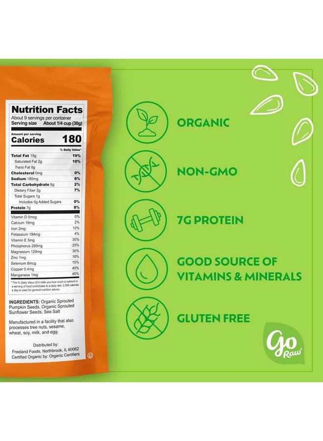 Go Raw Organic Sprouted Pumpkin & Sunflower Seeds, 10 oz, Sea Salted, Keto, Kosher, Superfood - Image 4