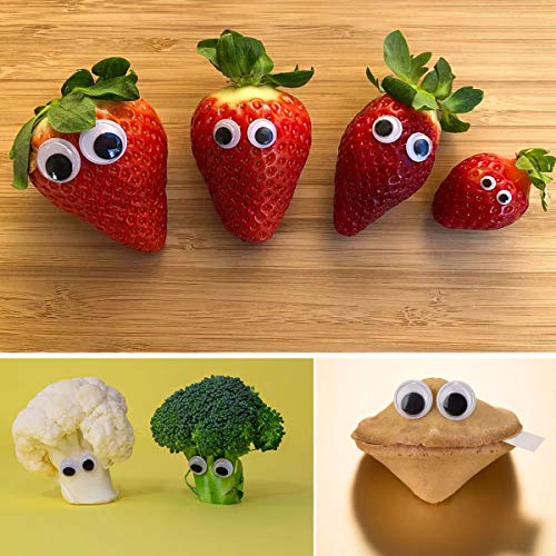 FKEYTO 520 Pcs Wiggle Googly Eyes with Self-Adhesive, 6mm 8mm 10 mm 12mm 15mm Mixed Packaging (Black and White) - Image 4