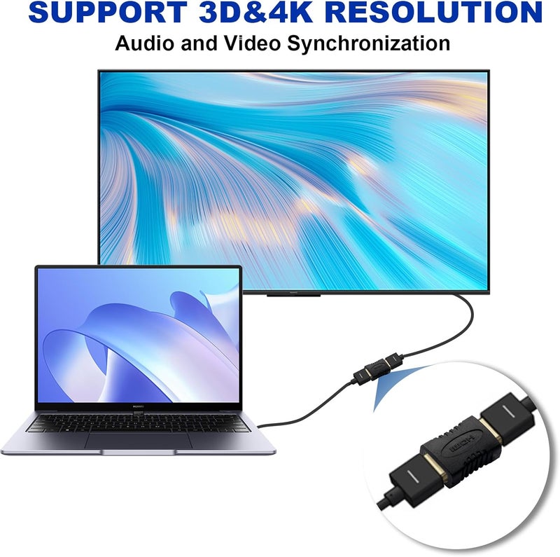 exgoofit HDMI Female to HDMI Female Coupler Connector Pack 6pcs Adapter Extender F/F High Speed - Image 4