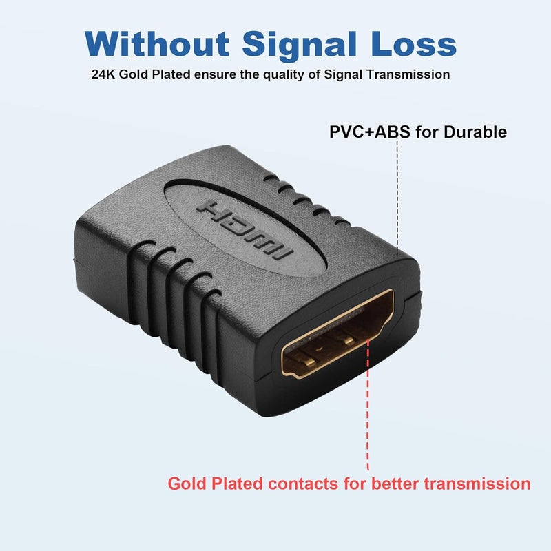exgoofit HDMI Female to HDMI Female Coupler Connector Pack 6pcs Adapter Extender F/F High Speed - Image 5