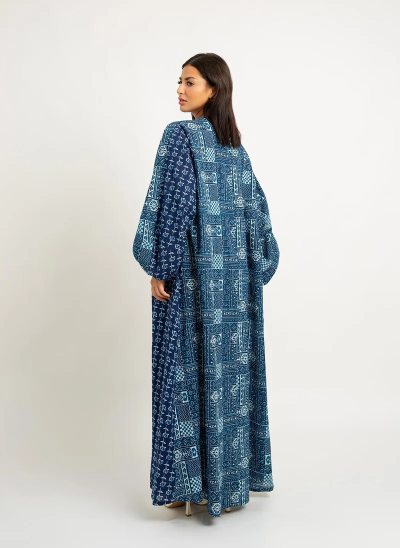 Kaafmeem Sapphire Weave A-Cut Abaya