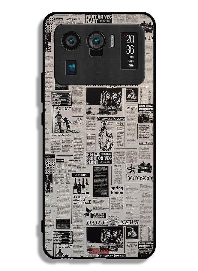 Tolwak Xiaomi Mi 11 Ultra Protective Case Cover Newspaper Recording - Image 2
