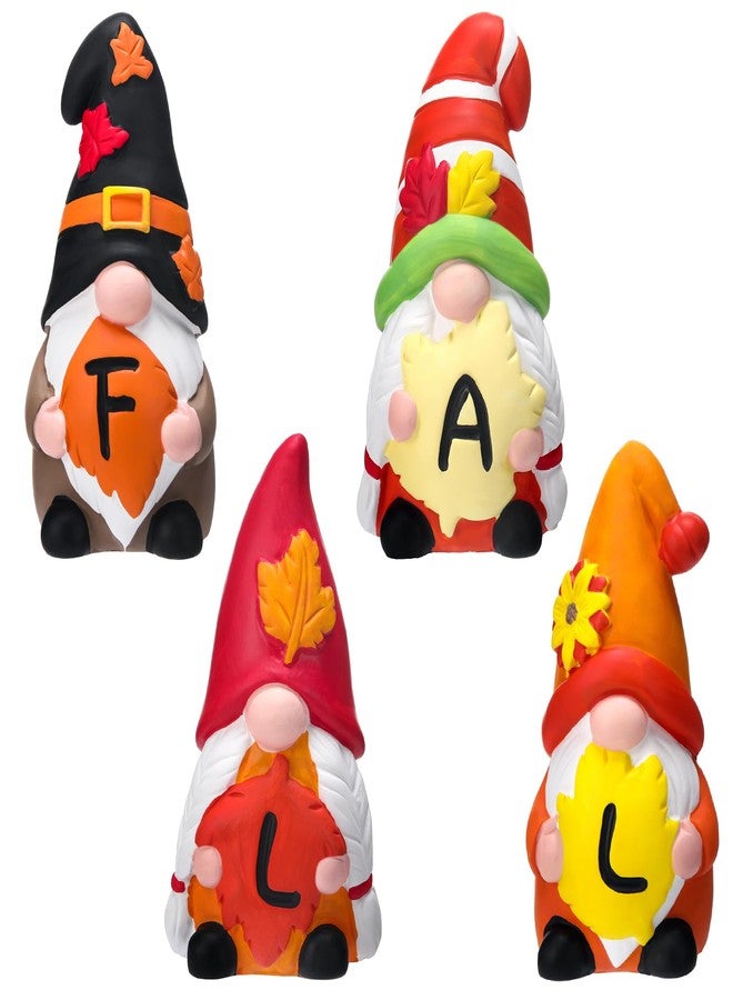 WinnerWhy 4 Pcs Fall Ceramic Gnomes Decorations for Home 4'' Thanksgiving Decor Welcome Fall Sign Gnomes Figurines Autumn Tabletop Sculpture Table Centerpiece for Home Housewarming Gifts - Image 4