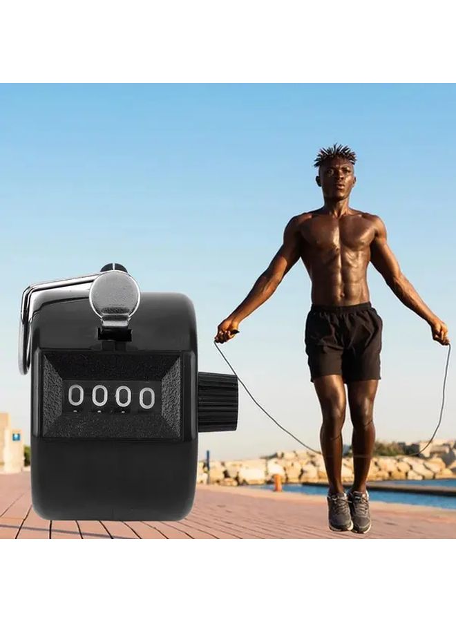 Blue 4 Digit Handheld Tally Counter with Keychain for Travel - Image 3
