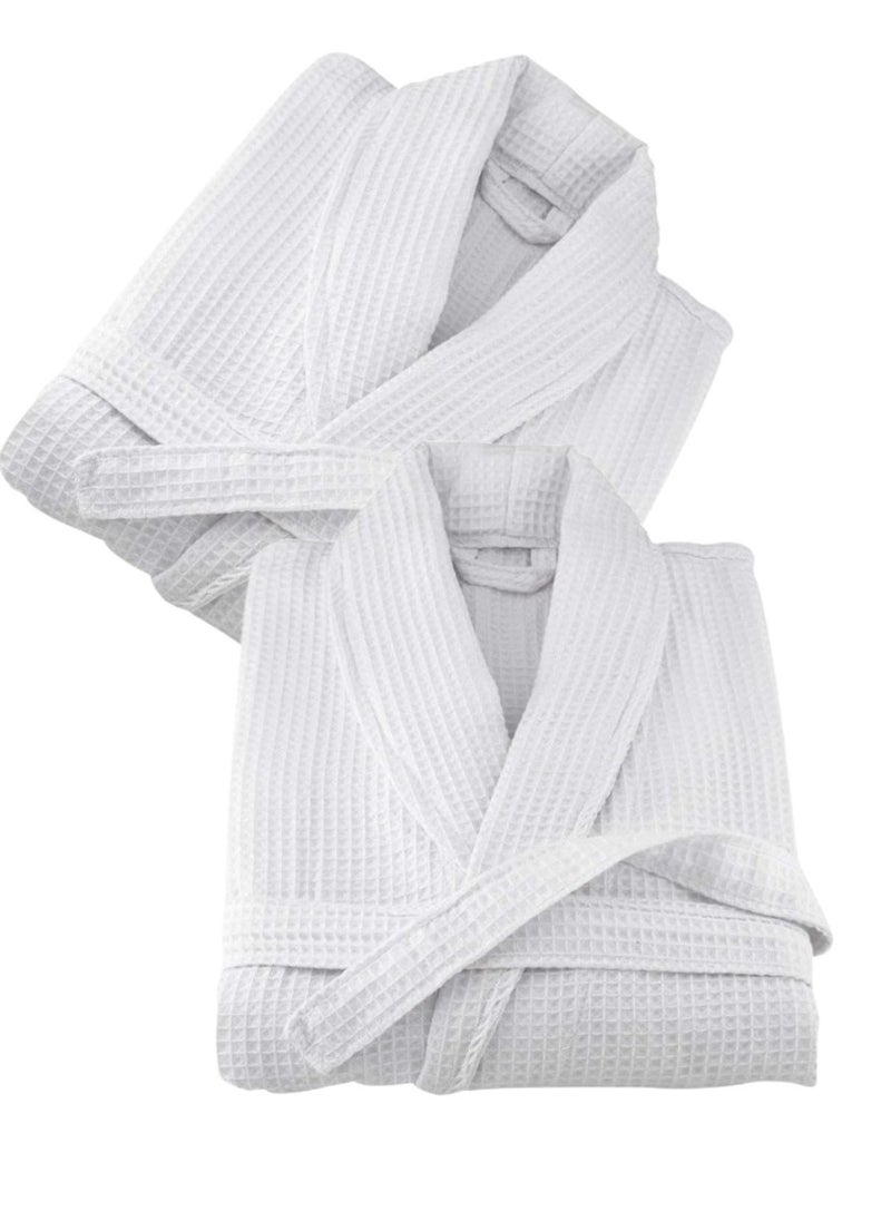Blueberry - 2 Pieces Soft Sleepwear Belted  Bathrobe Standard Size With Pockets - Image 1