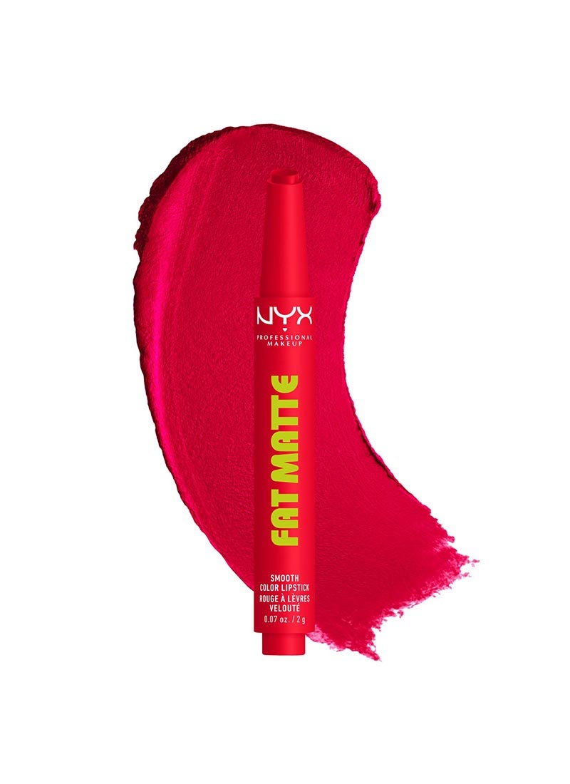 NYX Professional Makeup Fat Matte Smooth Color Lipstick, Fuzzy Flame, 1 Count - Image 5