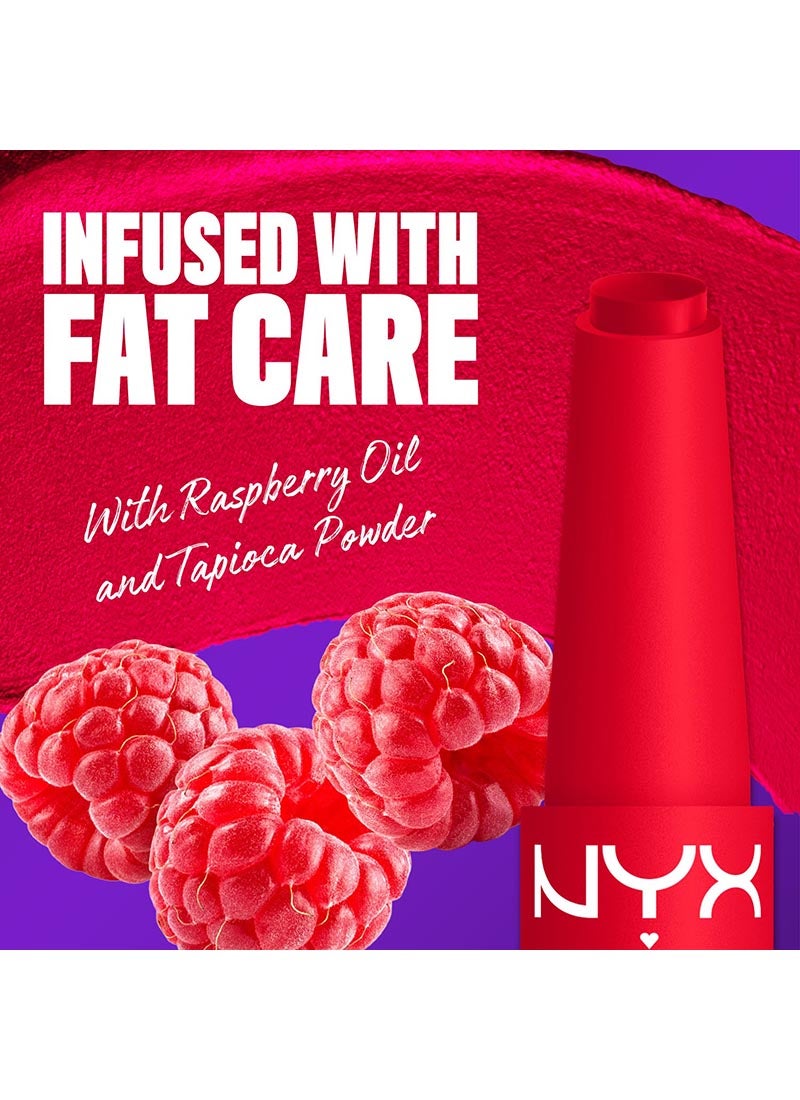 NYX Professional Makeup Fat Matte Smooth Color Lipstick, Fuzzy Flame, 1 Count - Image 3