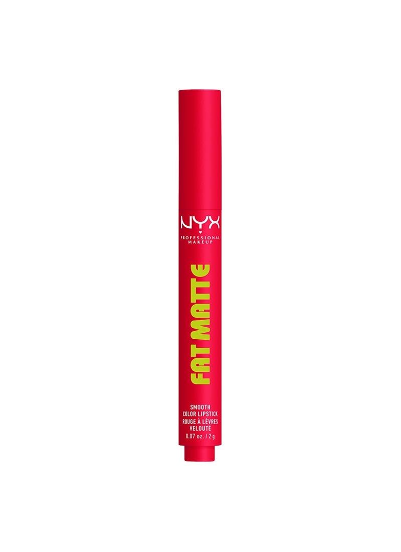 NYX Professional Makeup Fat Matte Smooth Color Lipstick, Fuzzy Flame, 1 Count - Image 1
