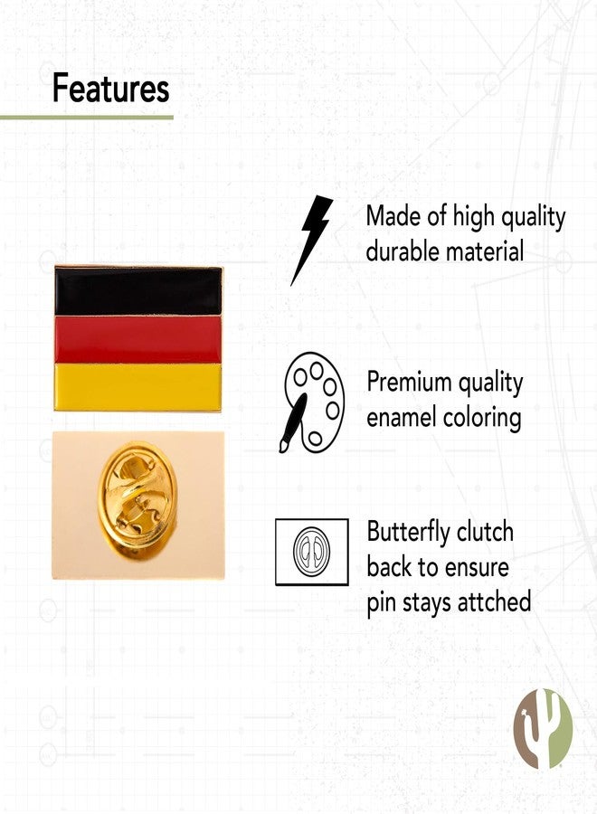 Desert Cactus Germany Metal Lapel Pin Enamel Finish (Rectangle Pin) - Image 3