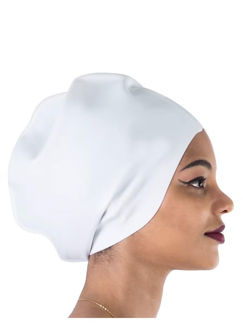 Oversized Women's Swimming Cap for Long Curly Hair White 30*29.5*22CM - Image 1