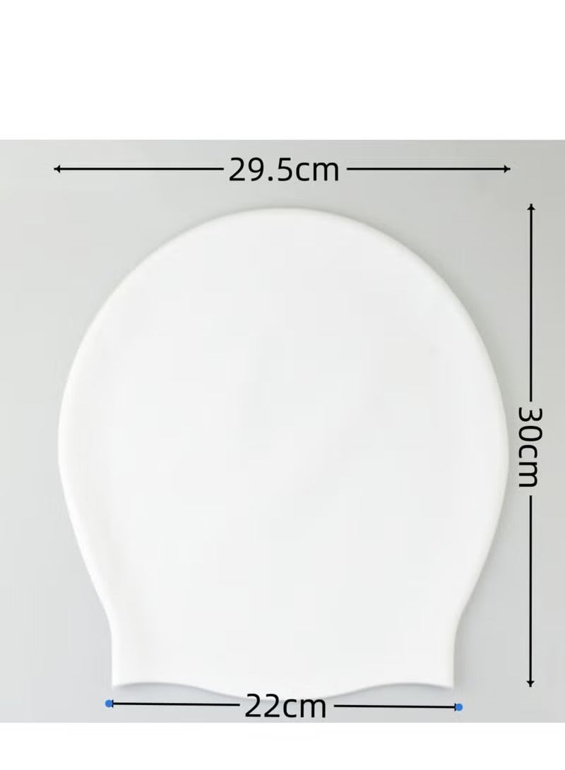 Oversized Women's Swimming Cap for Long Curly Hair White 30*29.5*22CM - Image 2