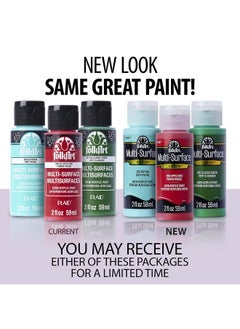 FolkArt Promo830 Multi Satin Finish Acrylic Craft Paint Set Designed For Beginners And Artists, Nontoxic Formula That Works On All Surfaces, 2 Oz, 2 Fl Oz (Pack Of 12), 12 Colors May Vary, 24  - Image 2