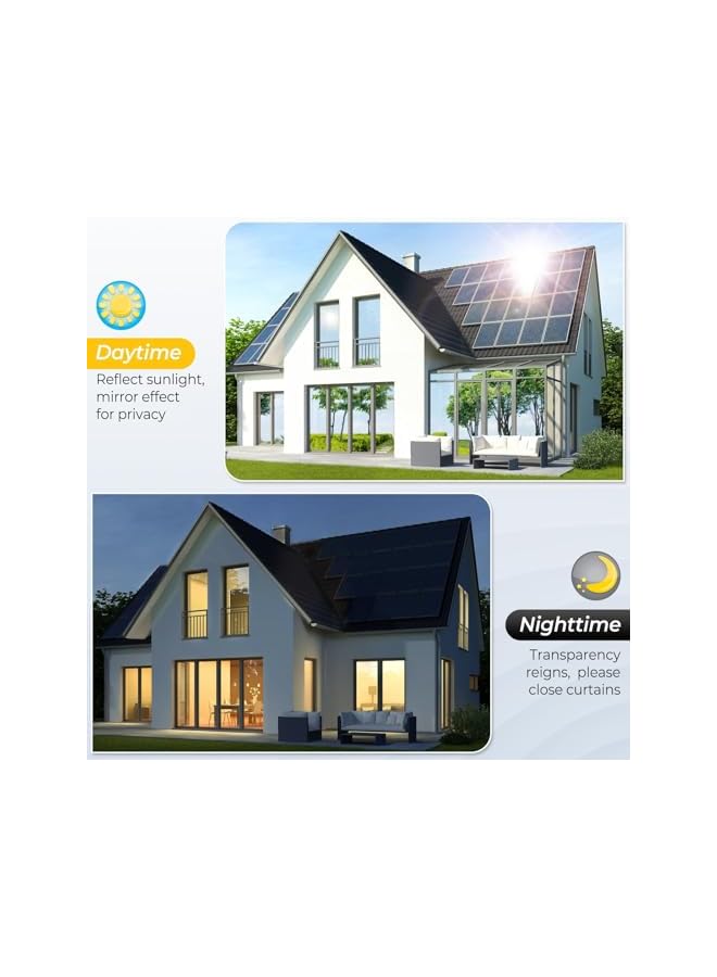 The Bros فيلم نافذة الخصوصية، تظليل نافذة للمنزل، حجب الشمس وحجب الأشعة فوق البنفسجية، غطاء باب زجاجي قابل للإزالة باللون الأسود والفضي، غطاء باب زجاجي قابل للإزالة باللون الأسود والفضي، 90 سم × 200 سم - Image 4