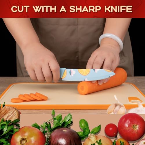BOVTY Knife Set for Kitchen ^ Professional 3 Pieces High Carbon Stainless Steel Colour Printed Coated Chef Knife I Utility Knife I Sontuku Knife I Kitchen Knives with Ergonomic Handle. (Blue) - Image 3