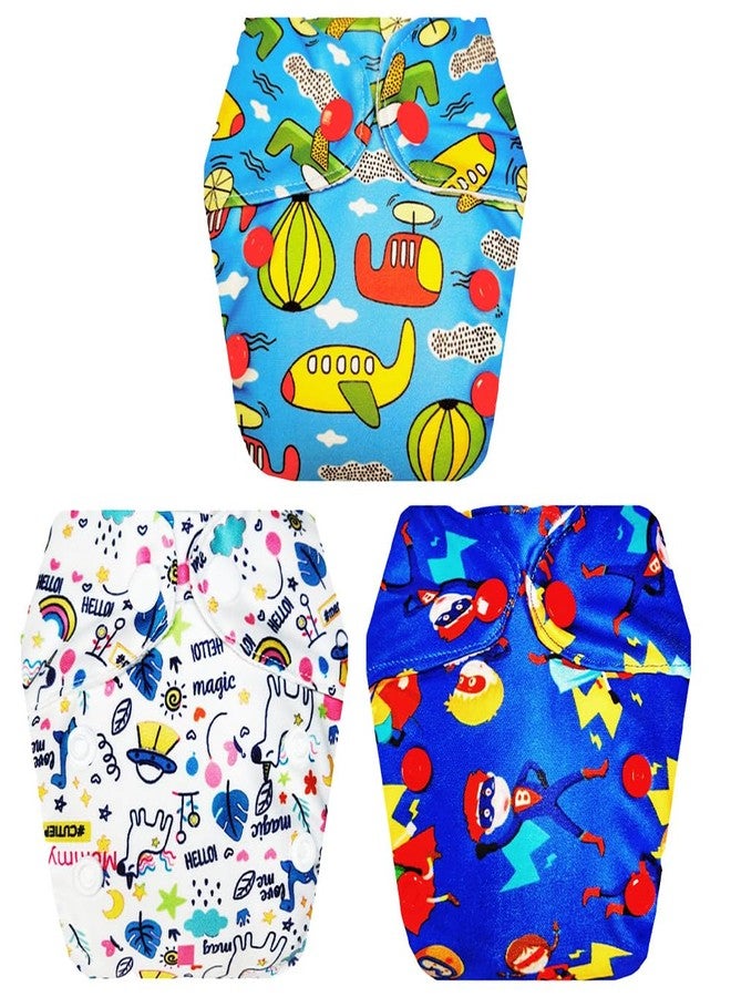 Dumbledo Premium Newborn Cloth Diaper with Integrated Insert (Pack of 3) | Soft & Gentle | Breathable | Adjustable Snaps | Designed by Moms | 0 - 4 Months | Unisex Baby - Image 1