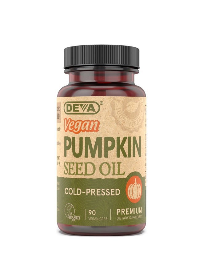 Deva Nutrition Nutrition Vegan Pumpkin Seed Oil 500 mg, Cold-Pressed & Unrefined - 90 Capsules, 1-Pack - Image 1