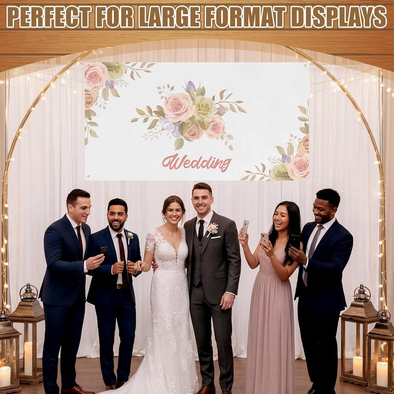 Zonon Large Blank Banners And Signs Polyester Oxford Cloth Sublimation Banner To Decorate With Hanging Rope For Indoor Wall Outdoor Easy to Hang DIY Signs For Business Office(White,5 x 8 Feet) - Image 4