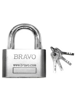 Bravo Bravo Security Lock for Warehouses and Motorcycles, 40 mm, Set of 4 Keys and 1 Lock, Silver  - Image 1