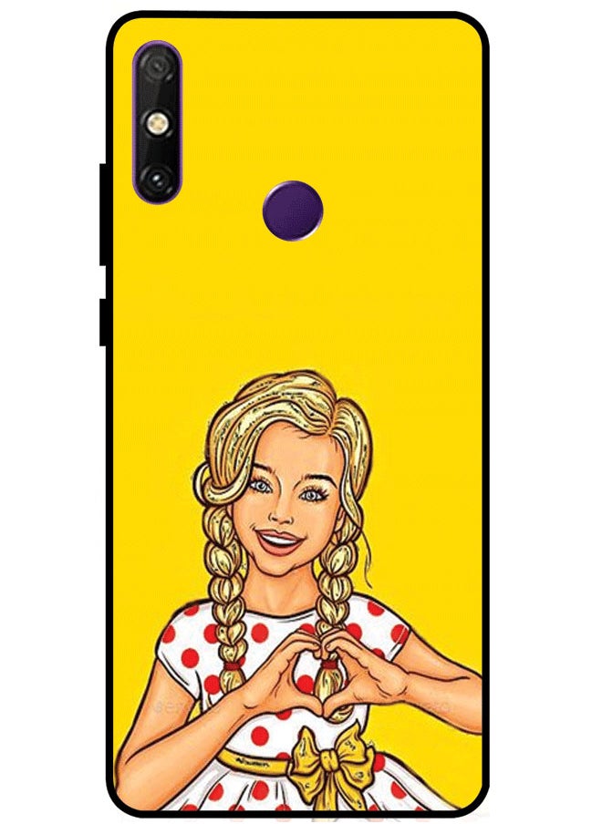 EYE CATCH Protective Case Cover For Huawei Enjoy 20E Girl Making Heart Multicolor  - Image 1