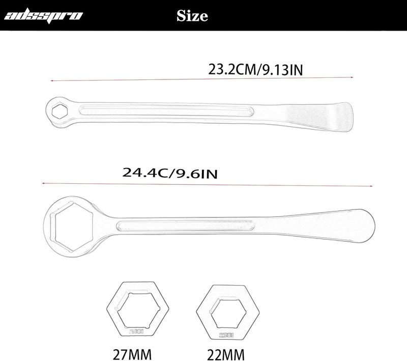 Adsspro Motorcycle Tyre Iron Tool Kit with Hex Wrench and Spanner for Tire Change - Image 2