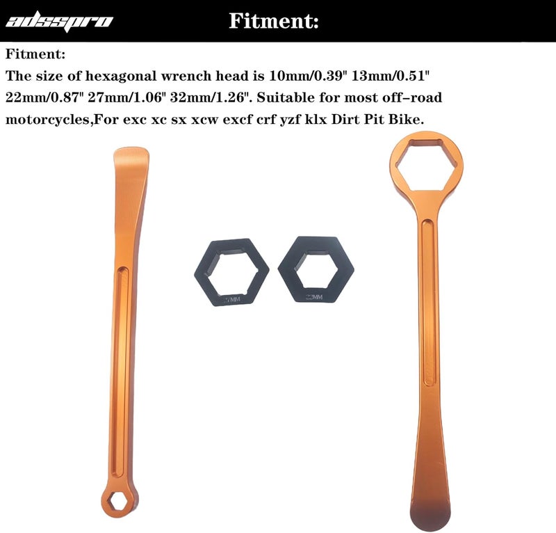 Adsspro Motorcycle Tyre Iron Tool Kit with Hex Wrench and Spanner for Tire Change - Image 4