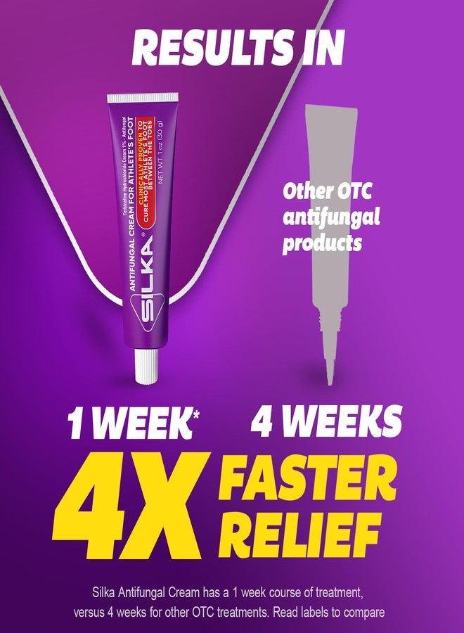 Silka Antifungal Cream, Clinical Anti-Fungus Foot Treatment, Results in 1 Week, Maximum Strength Athlete’s Foot Treatment, Jock Itch, Ringworm Treatment for Humans, Terbinafine Cream, 1oz- 2 Pack - Image 4