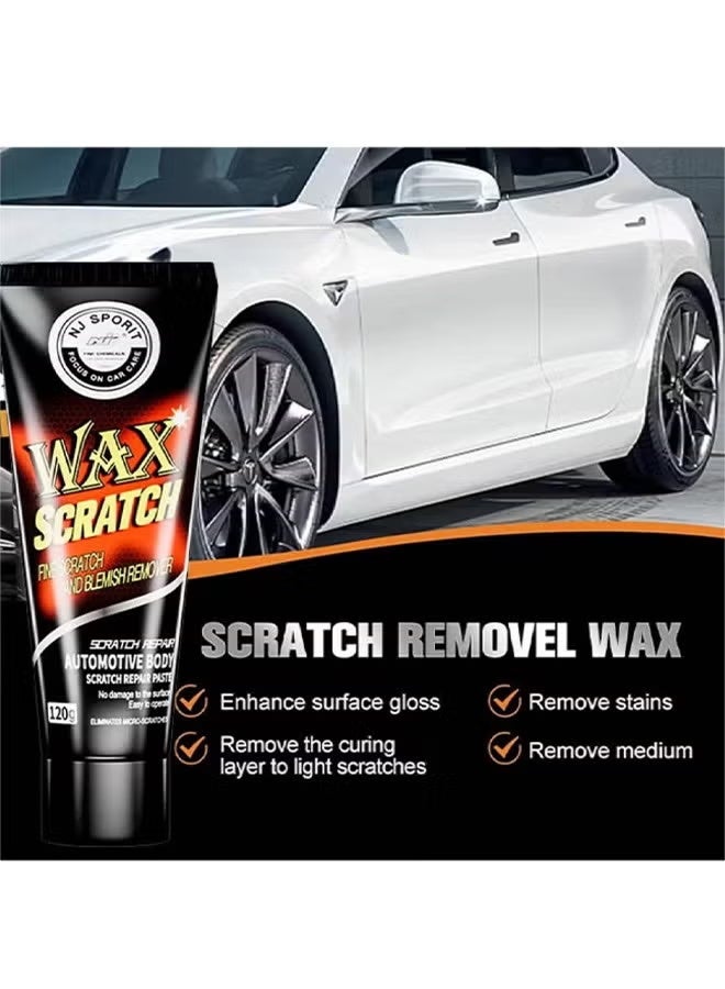 NJ SPORIT Wax Scratch，Car Scratch Repair Scratch Remover Wax Renew Removes Fine Surface Scratches Swirls Paint Transfer for Vehicles Including Cars Trucks Motorcycles 120g - Image 4
