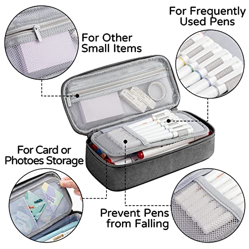 WEMATE Pencil Case, Large Storage Organizer for Stationery, Back - to - School Essential, Teacher Must - have, Big Pencil Pouch, Marker Case School Supplies for College & High School Grey - Image 4