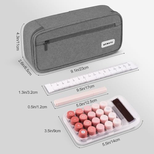 WEMATE Pencil Case, Large Storage Organizer for Stationery, Back - to - School Essential, Teacher Must - have, Big Pencil Pouch, Marker Case School Supplies for College & High School Grey - Image 5