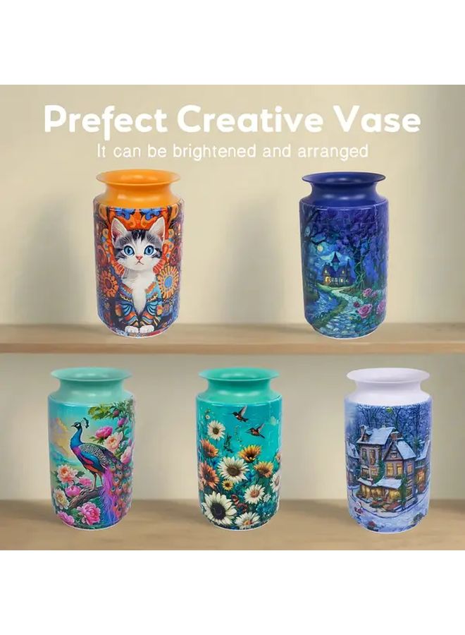 3D Puzzle Vase Rich Cat 162 Pcs Floral Design Creative Home Decor Gift - Image 2