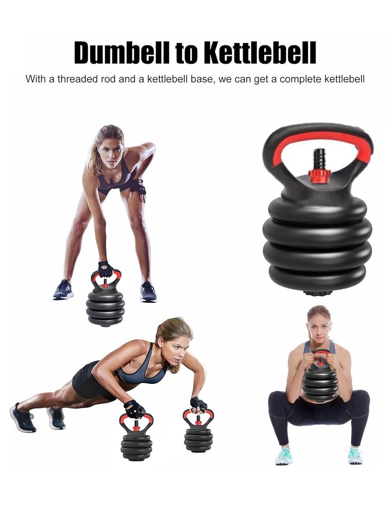 Bolivia's 20 KG Adjustable 6-in-1 Dumbbell & Barbell Set, Red/Black, Multifunctional Home Gym Equipment for Push-Ups & Workouts, Unisex Design - Image 4